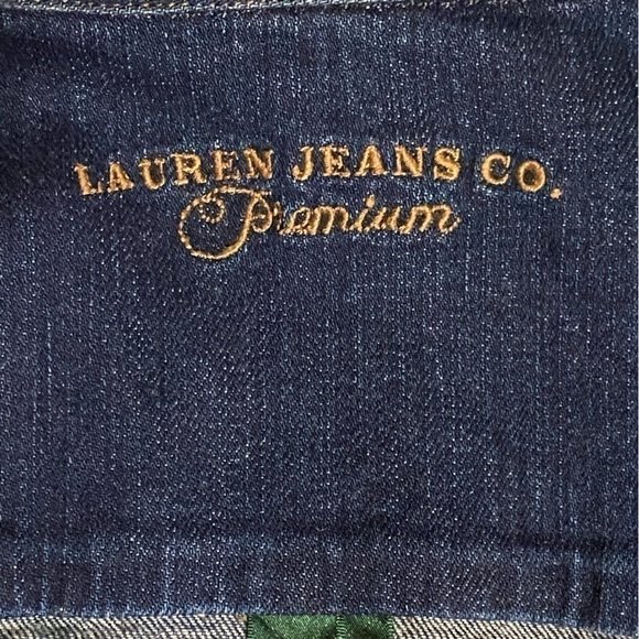 Lauren Ralph Lauren Trucker Jean Jacket Dark Wash Denim LRL Women’s Size S - Picture 7 of 9